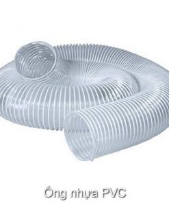 Ong hut bui loi thep màu trang nhua PVC