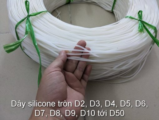 Dây silicone tròn phi D2, D3, D4, D5, D6, D7, D8, D9, D10, D12, D14, D15, D16, D18, D20 tới D50